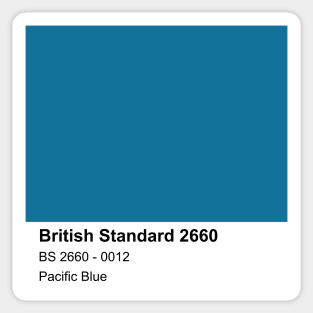 Pacific Blue British Standard 0012 Colour Swatch Sticker